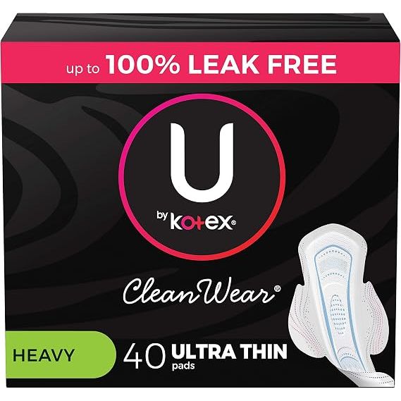 U by Kotex U by Kotex Ultra Thin Pads Unscented Heavy Absorbency 6x40 ct Feminine Pads & Protectors Black
