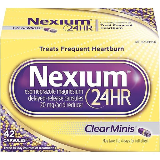 nexium Nexium 24HR ClearMinis 20mg Delayed Release Heartburn Relief Capsules, Esomeprazole Magnesium Acid Reducer, 42 Count Health Care