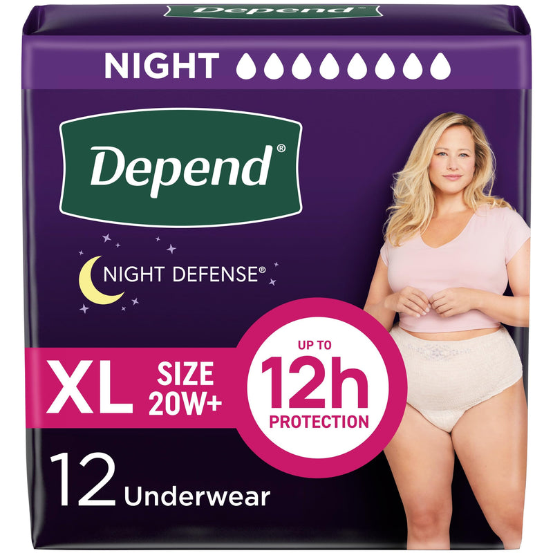 Depend Depend Silhouette Maximum Absorbency Underwear for Women, Large - 24 Count (2 Packs of 12) Incontinence Aids