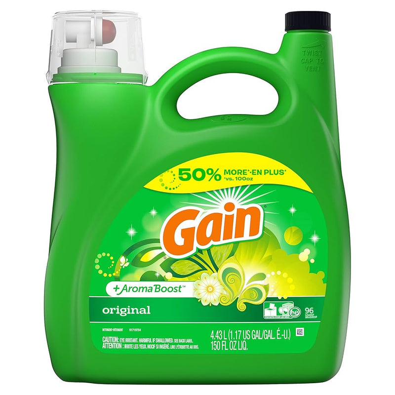 Gain Gain + Aroma Boost Liquid Laundry Detergent, Original, 96 Loads 150 fl oz Home Fragrance