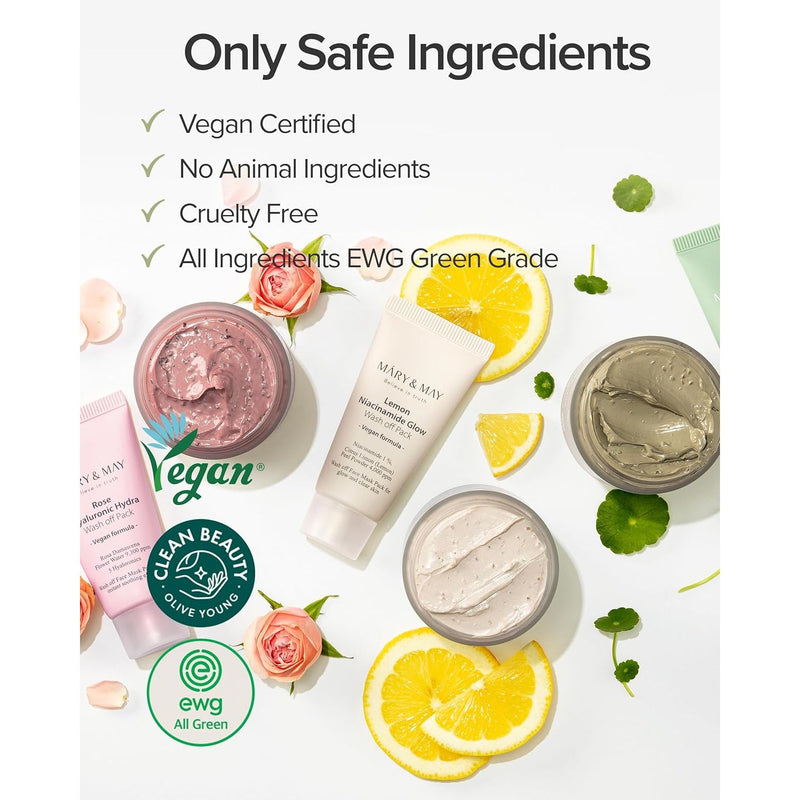 AsiaBeautyMall Mary & May Vegan Wash Off Mask Mini Gift Set Face Mask
