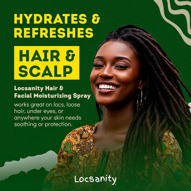 Locsanity Rosewater Hair and Facial Daily Moisturizing/Refreshing Spray Locking & Tightening & Moisturizing