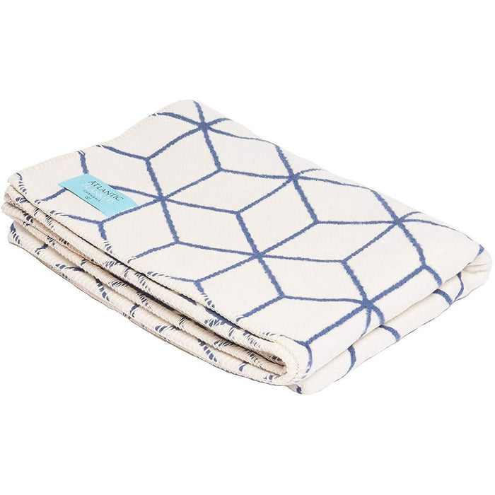 Atlanta blanket Navy & Cream Geometric Single Size Bed Blanket( Throw)