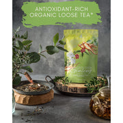 Gardenika Shop Ginseng Green Loose Tea, Medium-Caffeine /w Lemon Myrtle - Refreshing Coffee Alternative - Organic & Kosher Loose Leaf Tea