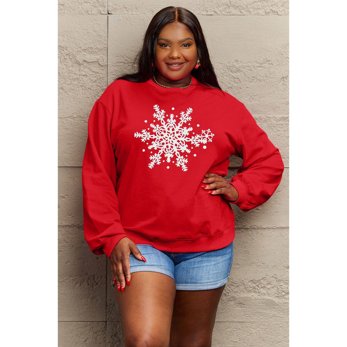 Simply Love Snowflake Graphic Sweatshirt