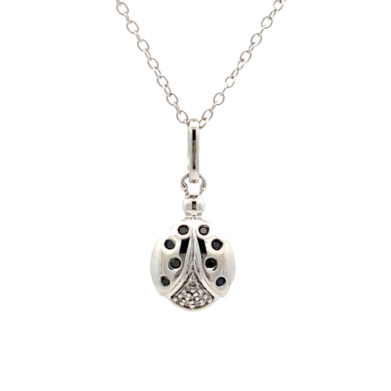 Bids.com .08ct Black Diamond Animal Pendant Sterling Silver Pendants