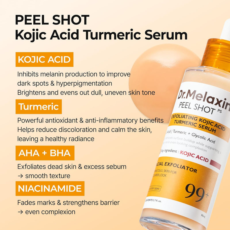 AsiaBeautyMall Dr. Melaxin Peel Shot Exfoliating Kojic Acid Turmeric Serum Serum Bisque