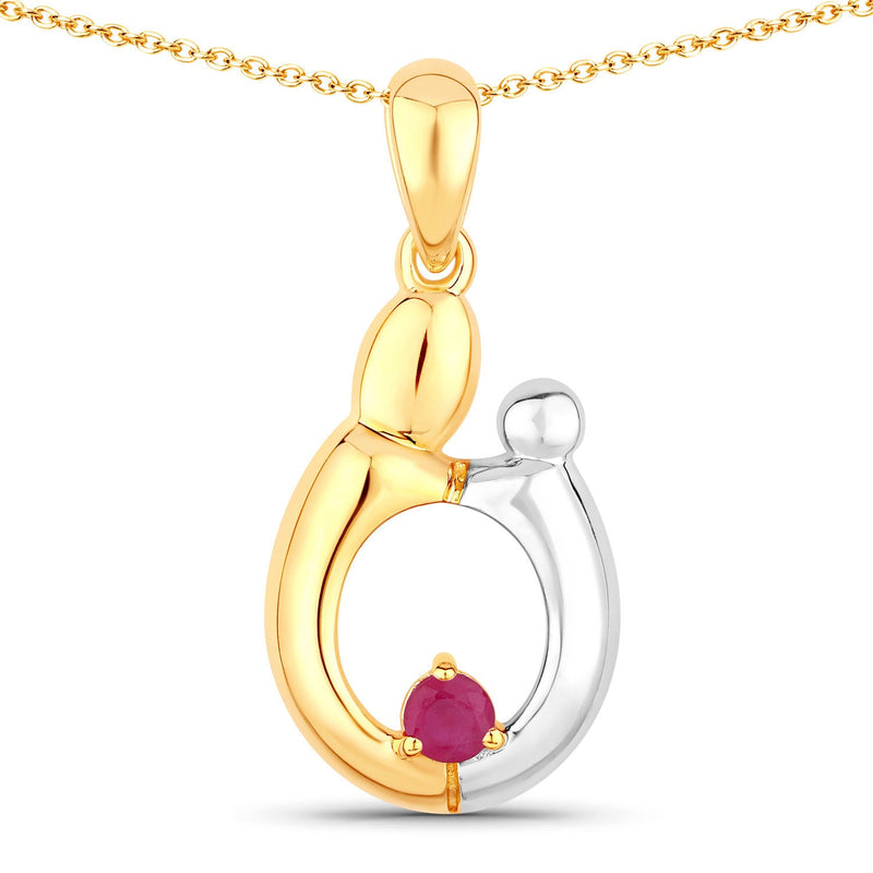 Bids.com 0.20 Carat Genuine Ruby .925 Sterling Silver Pendant Pendants