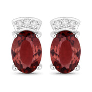 Bids.com 1.35 Carat Genuine Pink Tourmaline and White Diamond 14K White Gold Earrings Earrings