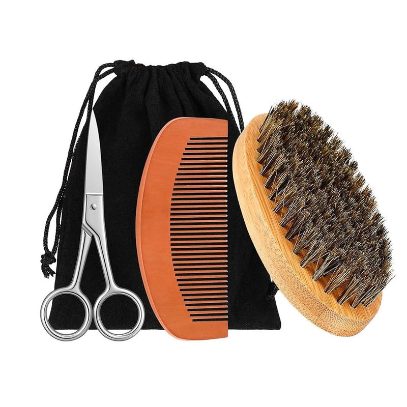 Diaz Beez Beard Grooming Kit – Brush, Comb & Scissors Set Grooming Tools