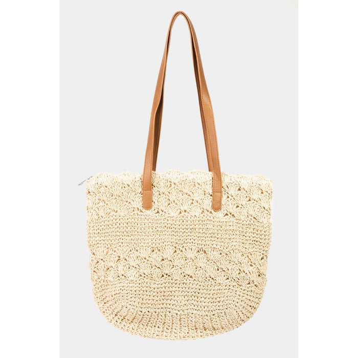 Fame Straw Braided Tote Bag