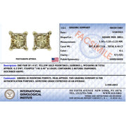 Bids.com IGI Certified 3/8 Cttw Princess-Cut Square Diamond 4-Prong Solitaire Stud Earrings in 14K Yellow Gold (K-L Color, I1-I2 Clarity) Earrings