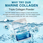 Nature Target Marine Collagen Peptides Powder, 10 Billion CFUs, 12.35 OZ Collagen