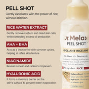 AsiaBeautyMall Dr. Melaxin Peel Shot Exfoliant Rice Ampoule Face Cleanser