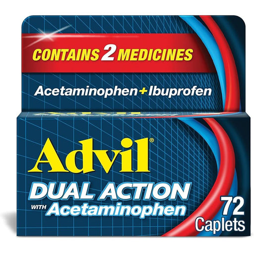 Advil Advil Dual Action with Acetaminophen Back Pain 72 Caplets Medicine & Drugs