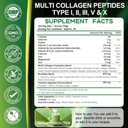Nature Target Hydrolyzed Multi Collagen Peptides Powder, 8600mg Collagen
