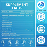 Nature Target SBO Probiotics with Prebiotic Fiber, 60 Billion CFUs, 90 Veggie Capsules Probiotic