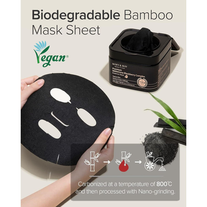 AsiaBeautyMall Mary & May Premium Idebenone Blackberry Complex Essence Mask Face Mask