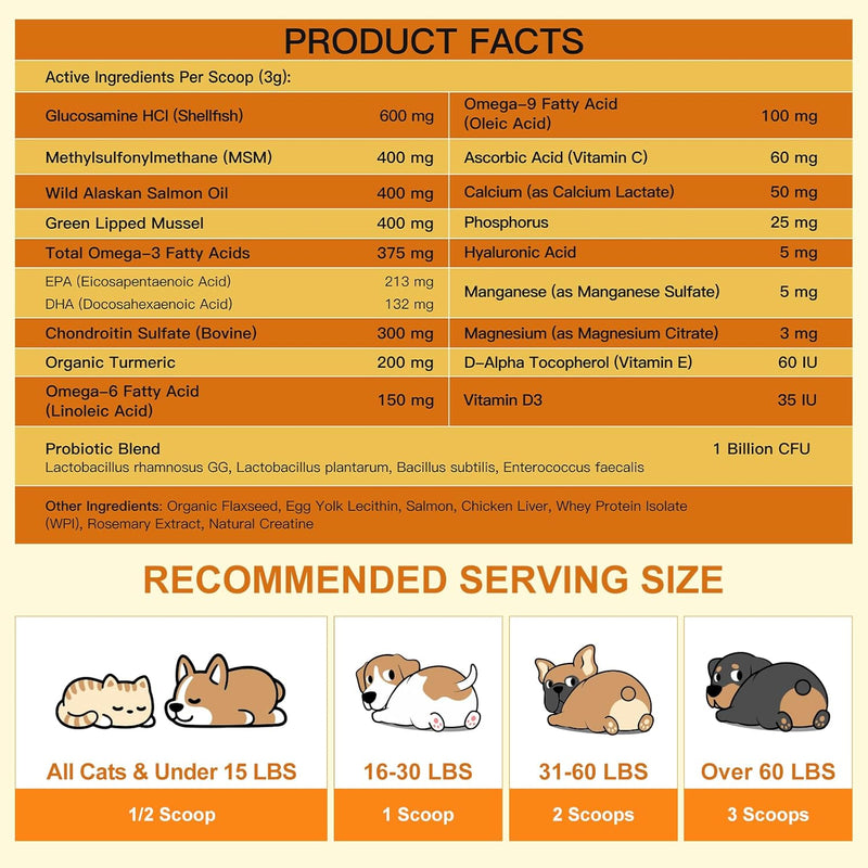 Nature Target Glucosamine Joint Supplement for Dogs & Cats, 90 Scoops Pet Vitamins Supplements