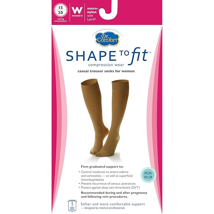 Dr. Comfort Dr. Comfort Women's Micro Nylon Graduated Compression Knee High 15-20 Mmhg Black Compression Knee-High Sock