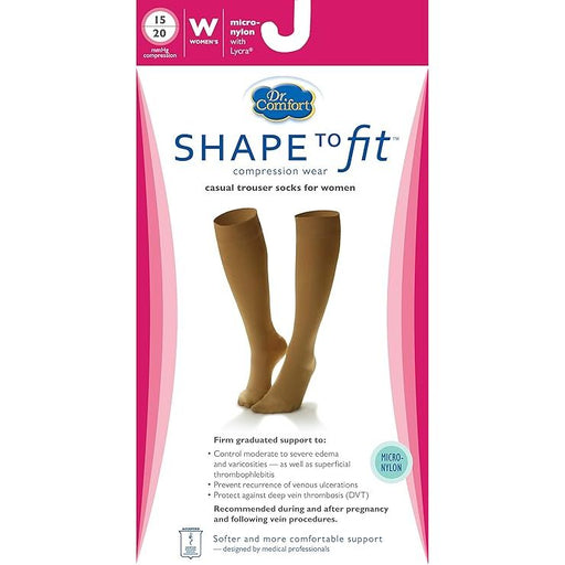 Dr. Comfort Dr. Comfort Women's Micro Nylon Graduated Compression Knee High 15-20 Mmhg Black Compression Knee-High Sock