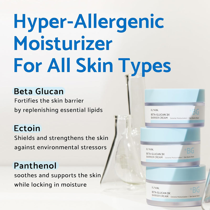 AsiaBeautyMall IUNIK Beta-Glucan 3X Barrier Cream Moisturizer
