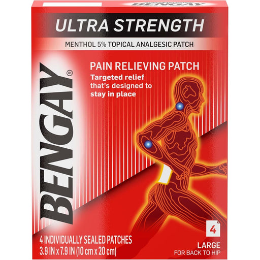 Bengay Bengay Ultra Strength Pain Relieving Patch for Back to Hip, Large 3.9 X 7.9 Inches - 4 Ct Personal Care