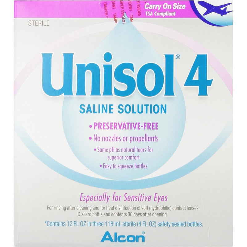 Unisol Unisol 4 Preservative Free Saline Solution, 12 oz Contact Lens Solution