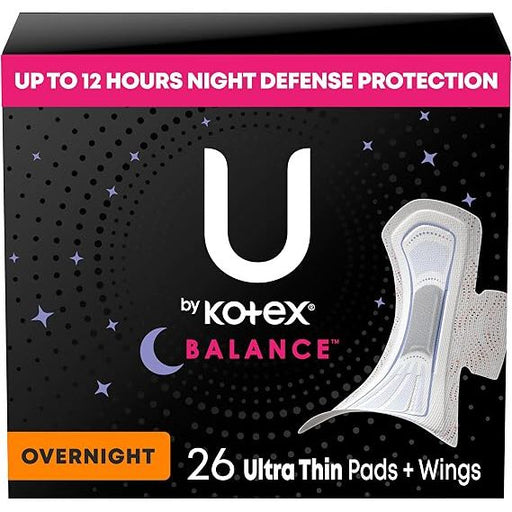U by Kotex U by Kotex Balance Ultra Thin Pads with Wings 3x26ct Feminine Pads & Protectors Black