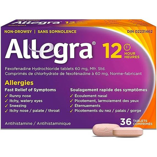 Allegra Fexofenadine HCl 60mg Tablets, Non-Drowsy 12-Hour Allergy Relief (500 Count) Medicine & Drugs