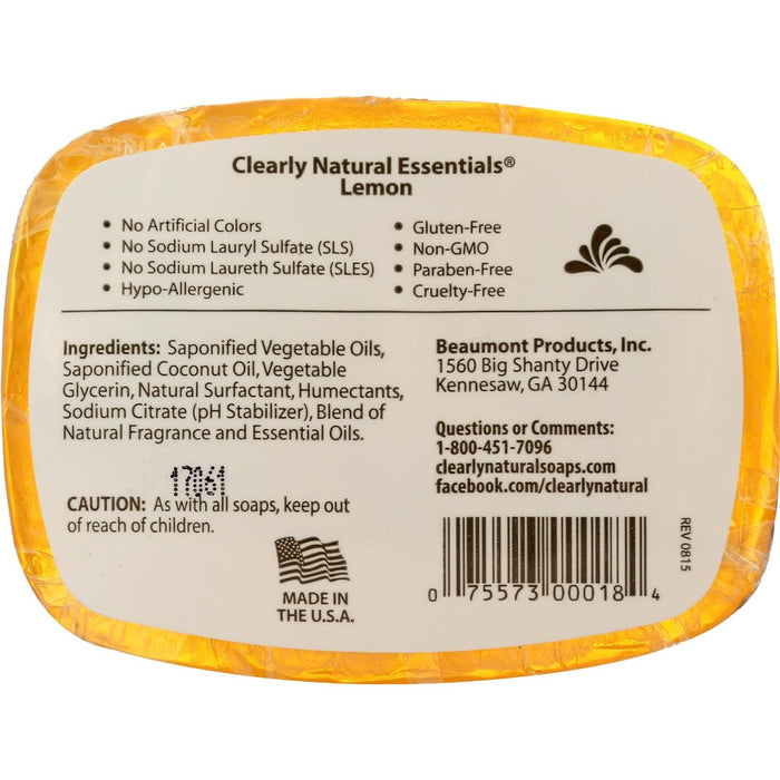 Clearly Natural Essentials Lemon Glycerin Soap 4 oz