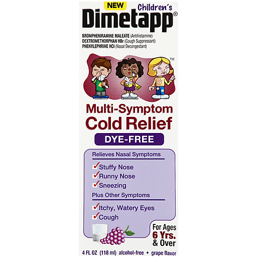 Dimetapp Dimetapp Cold Relief, Multi Symptom, Grape Flavor 4 Oz Health & Beauty White Smoke