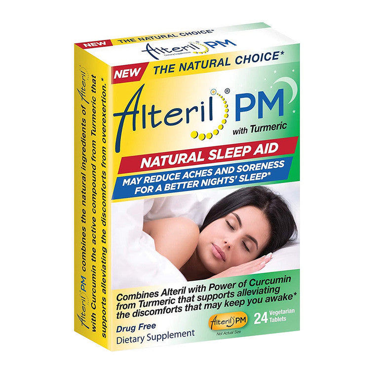 Alteril Alteril PM With Turmeric Natural Sleep Aid Tablets Snoring & Sleep Apnea Aids White Smoke