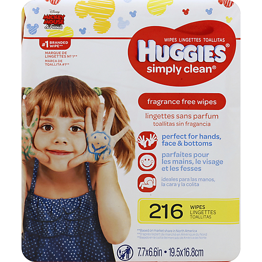 Huggies Huggies Simply Clean Wipes, Mickey Mouse And Friends, Fragrance Free Baby Wipes Light Gray