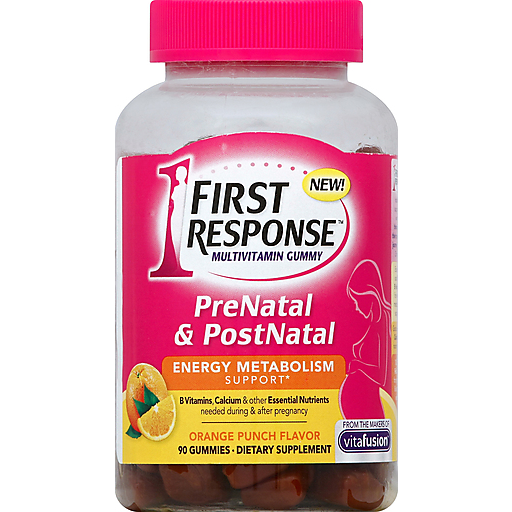 First Response First Response Multivitamin, PreNatal & PostNatal, Gummies, Orange Punch Flavor Health & Beauty White Smoke