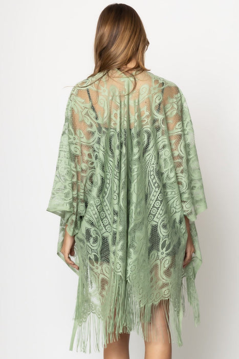 Elegant Lace Fringed Kimono