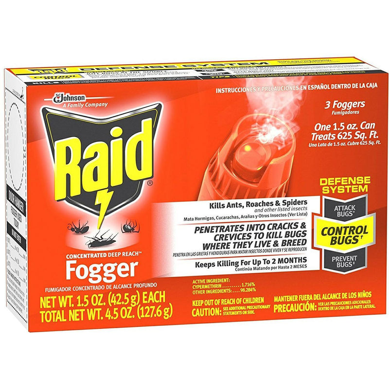 Raid Raid Concentrated Deep Reach Fogger, 3-Pack (6 oz Cans) Pest Control