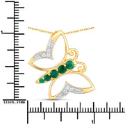 Bids.com 0.51 Carat Genuine Emerald and White Zircon .925 Sterling Silver Necklace Necklaces