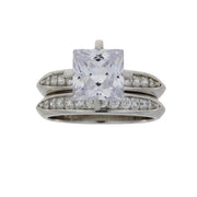 Bids.com Cubic Zirconium CZ SS Bridal Sterling Silver Rings