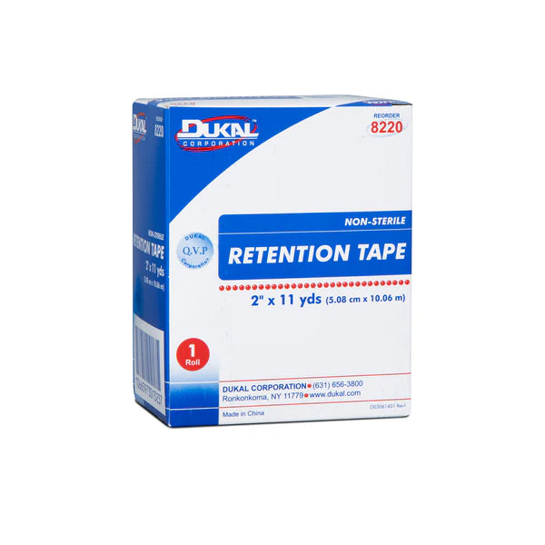 Dukal Pre-Cut Dressing Retention Tape, 2 inches x 11 yards Medical Tape & Bandages