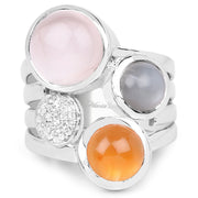 Bids.com 5.96 Carat Genuine Multi Stone .925 Sterling Silver Ring Rings