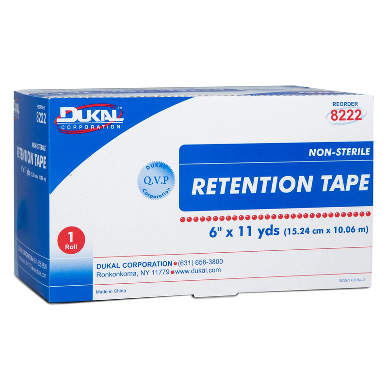Dukal Dukal Pre-Cut Retention Tape Roll | 6 Inch x 11 Yard Medical Tape & Bandages