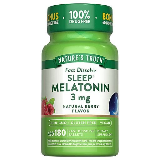 Nature's Truth Nature's Truth Melatonin, 3 Mg, Fast Dissolve Tablets, Natural Berry Flavor Vitamins & Supplements