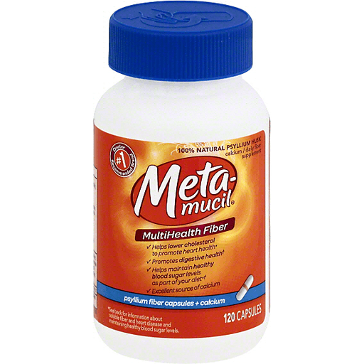 Metamucil Metamucil Psyllium Fiber Supplement Capsules Plus Calcium Health & Beauty White Smoke