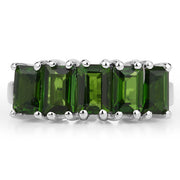Bids.com 3.25 Carat Genuine Chrome Diopside .925 Sterling Silver Ring Rings