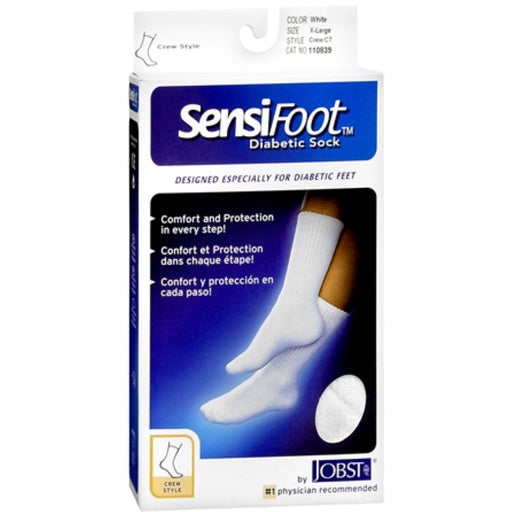 Jobst Jobst Sensifoot 8 - 15 Diabetic Crew Socks White Ex-large Health & Beauty