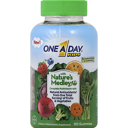 One A Day One A Day Kid's Nature's Medley Complete Multivitamin Gummies - 110ct Vitamins & Supplements White Smoke