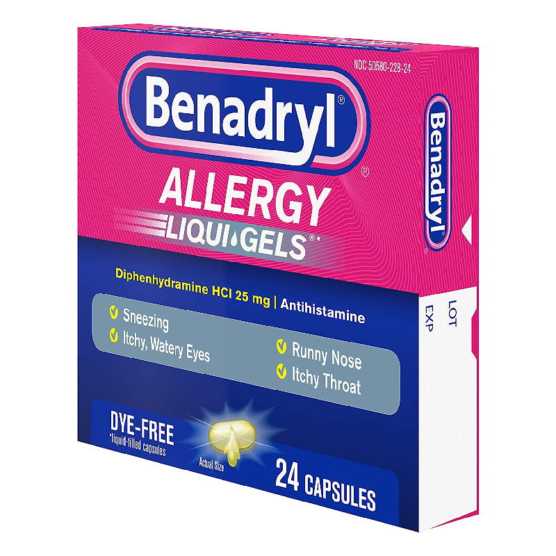 Benadryl Benadryl Allergy, Dye Free, 25 Mg, Capsules Health & Beauty