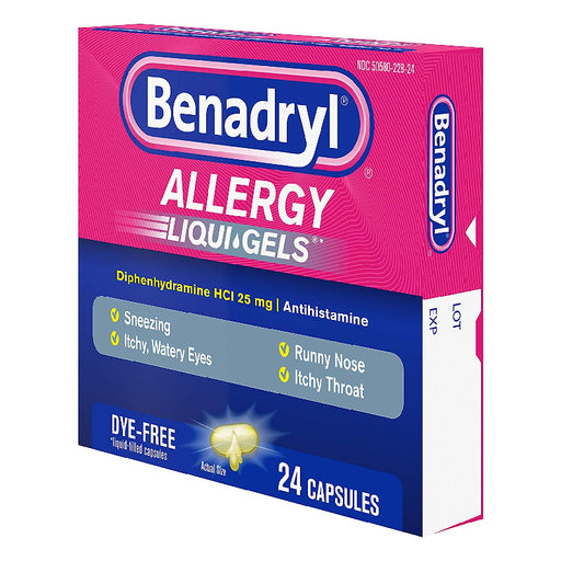 Benadryl Benadryl Allergy, Dye Free, 25 Mg, Capsules Health & Beauty