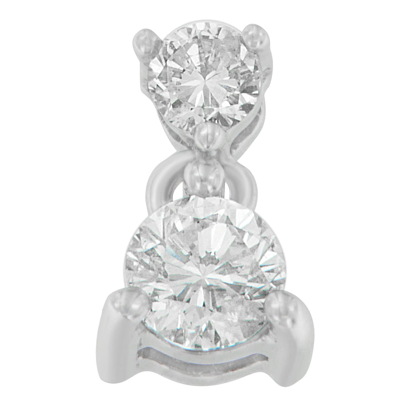 Bids.com 14K White Gold 1/2 cttw Round Cut Diamond Pendant Necklace (I-J, I1-I2) Necklaces